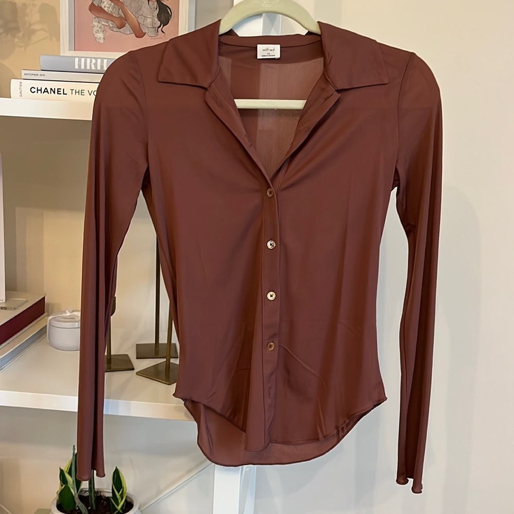 Aritzia Wilfred Sheer Blouse XS